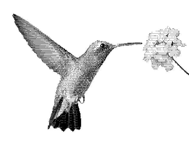 640x200, 2 colors, ordered dither